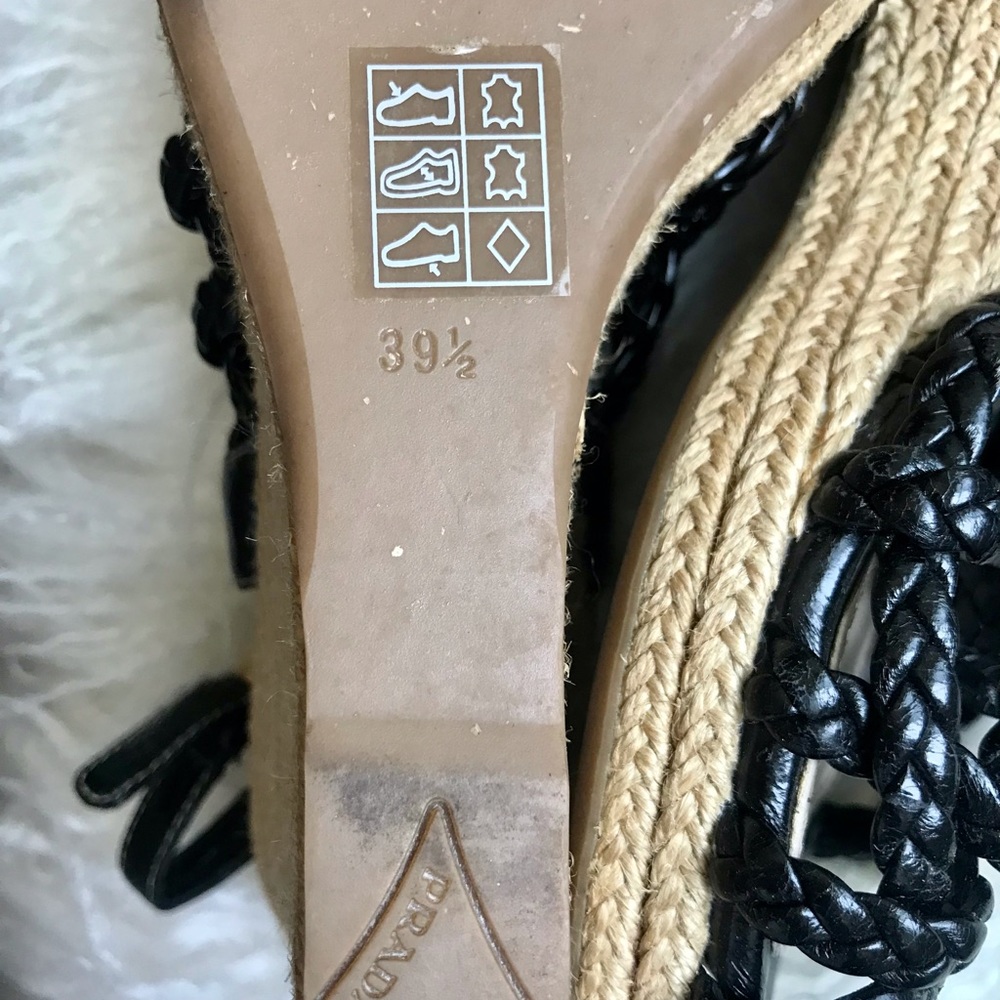 Prada sports blk braided leather cage Espadrilles - Picture 5 of 11